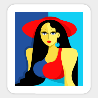 Lady Pop Art Sticker